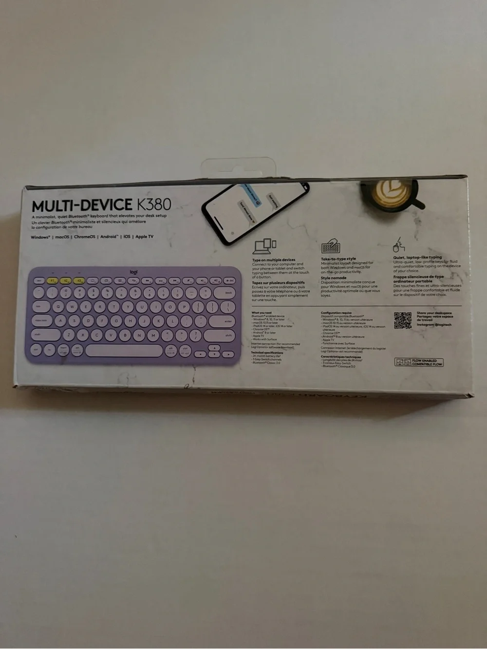 Logitech Multi-Device Wireless Keyboard in Lavender